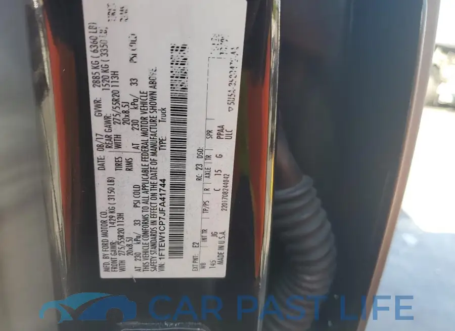 1FTEW1CP7JFA41744# 12