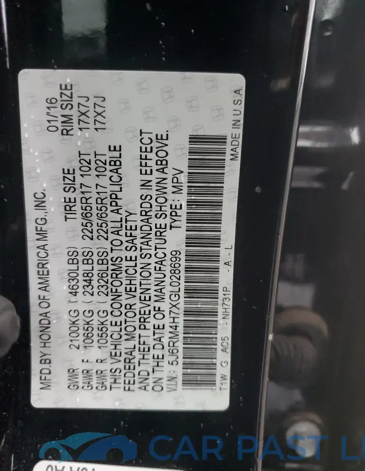 5J6RM4H7XGL028699# 13