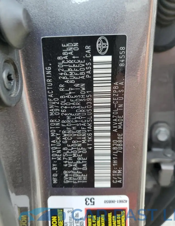 4T1K61AK5LU503951# 12