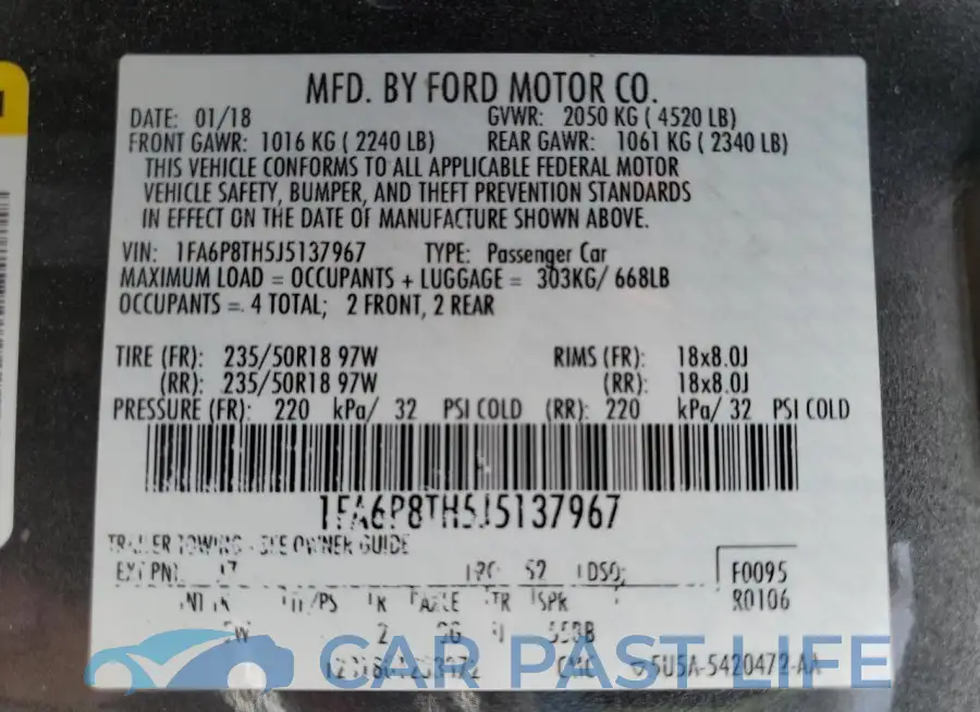 1FA6P8TH5J5137967# 12