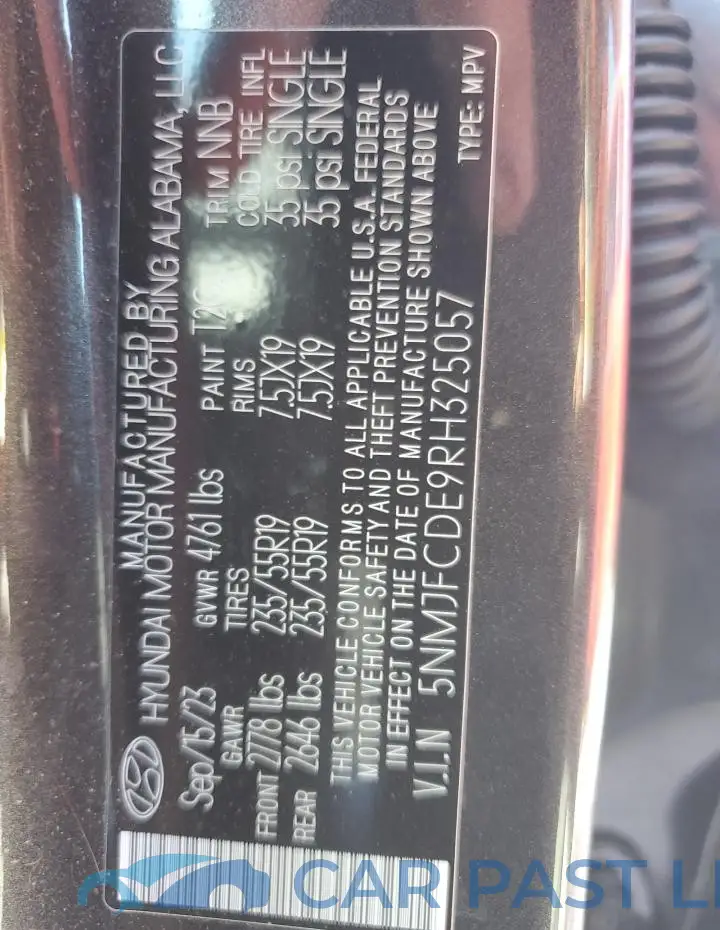 5NMJFCDE9RH325057# 14