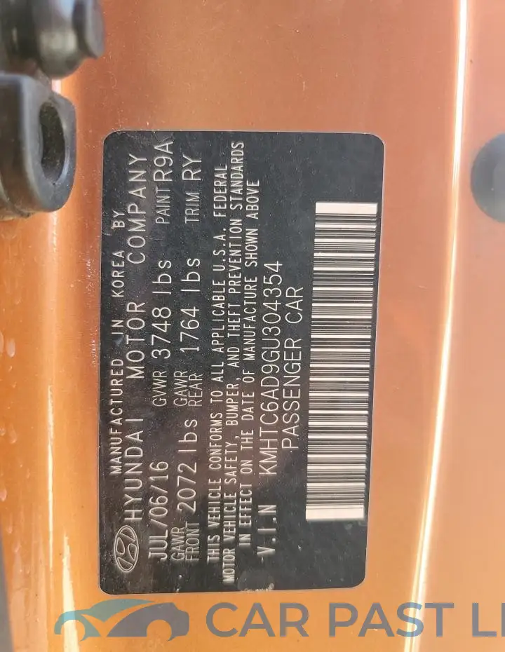 KMHTC6AD9GU304354# 13