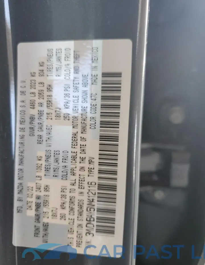 3MVDMBAY5NM412116# 13