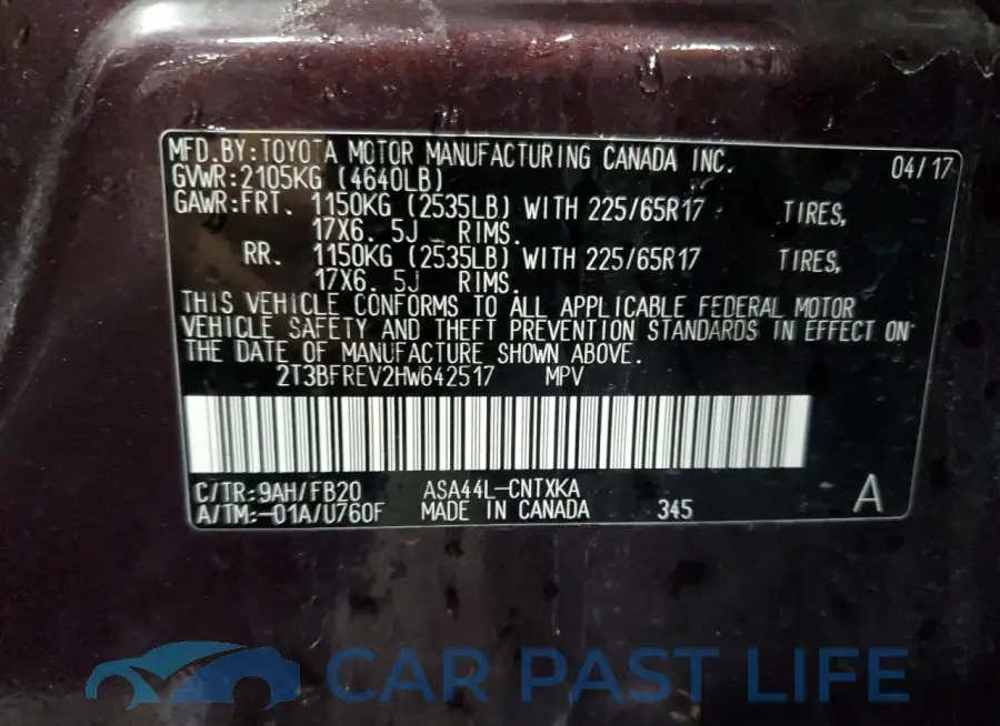 2T3BFREV2HW642517# 13