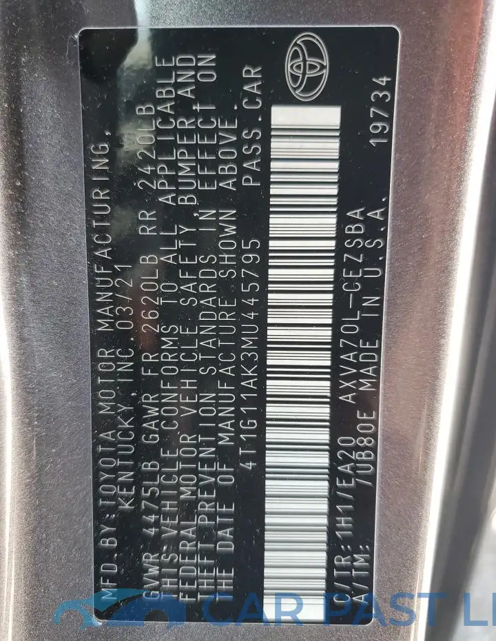 4T1G11AK3MU445795# 13