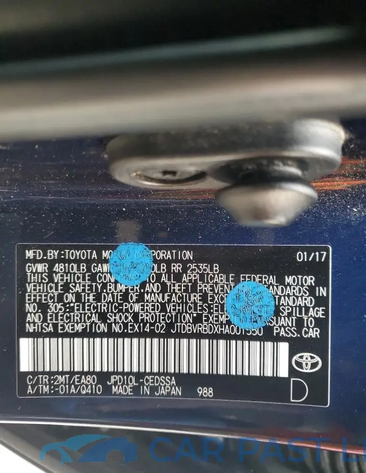 JTDBVRBDXHA001550# 12