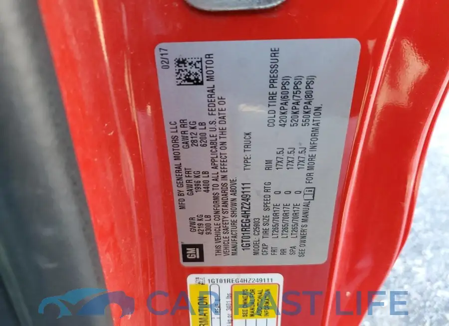 1GT01REG4HZ249111# 12
