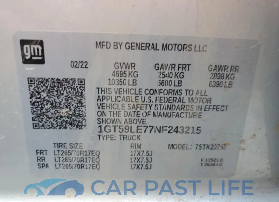 1GT59LE77NF243215# 12