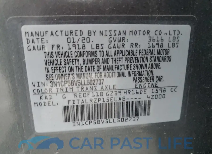 3N1CP5BV5LL502737# 13
