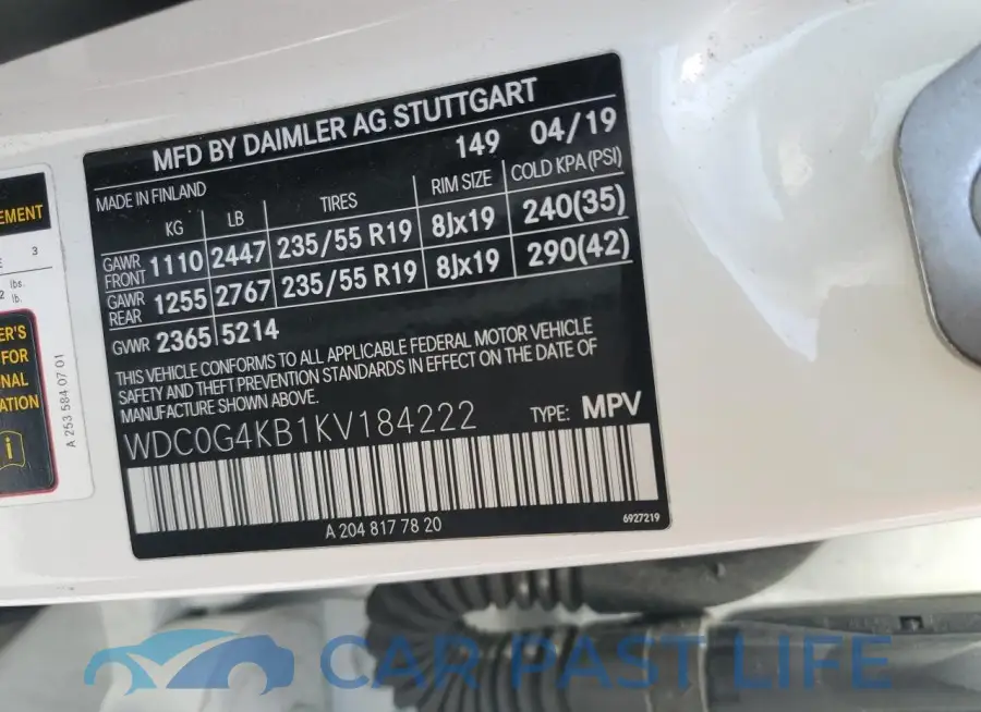 WDC0G4KB1KV184222# 13