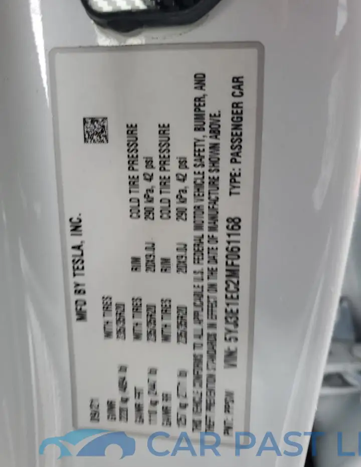 5YJ3E1EC2MF061168# 12