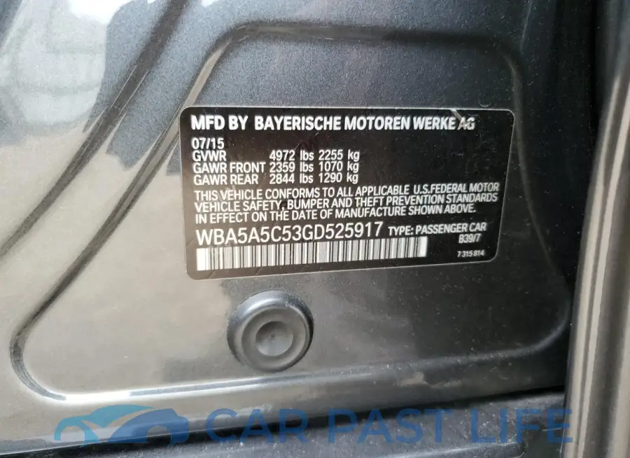 WBA5A5C53GD525917# 12