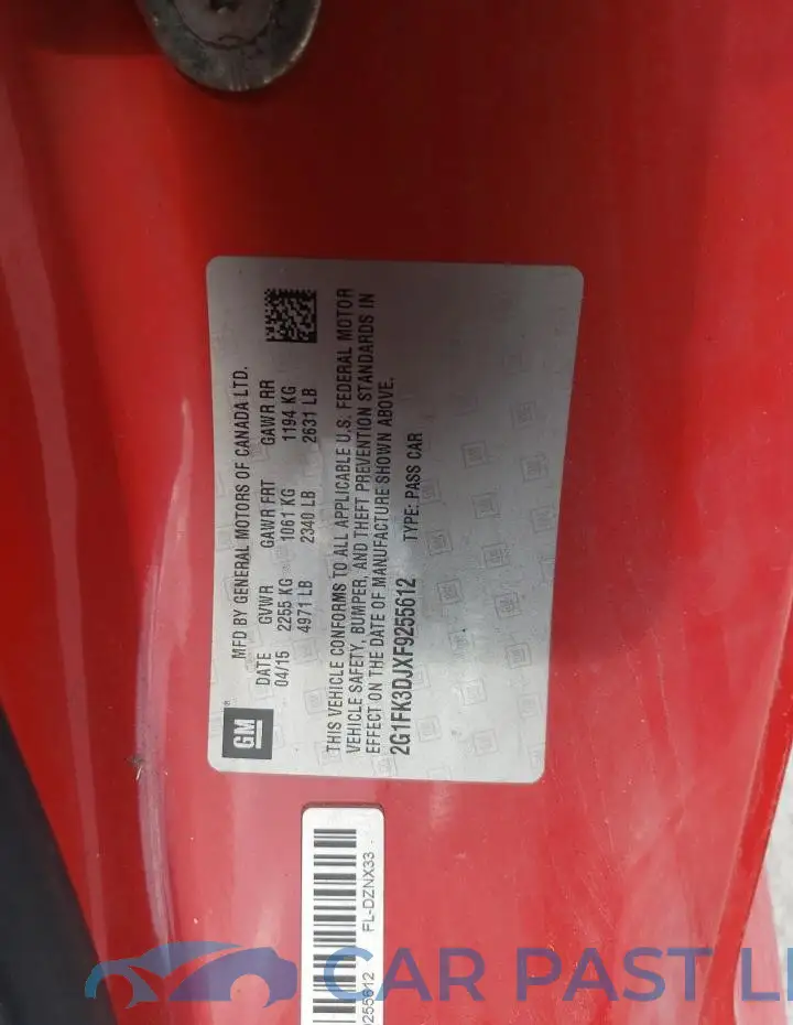 2G1FK3DJXF9255612# 12