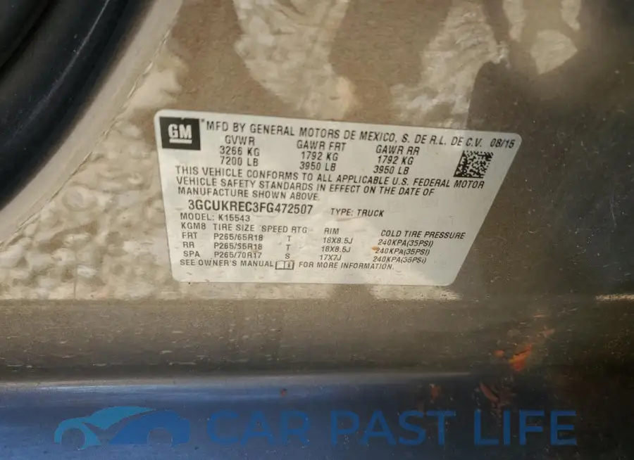 3GCUKREC3FG472507# 12