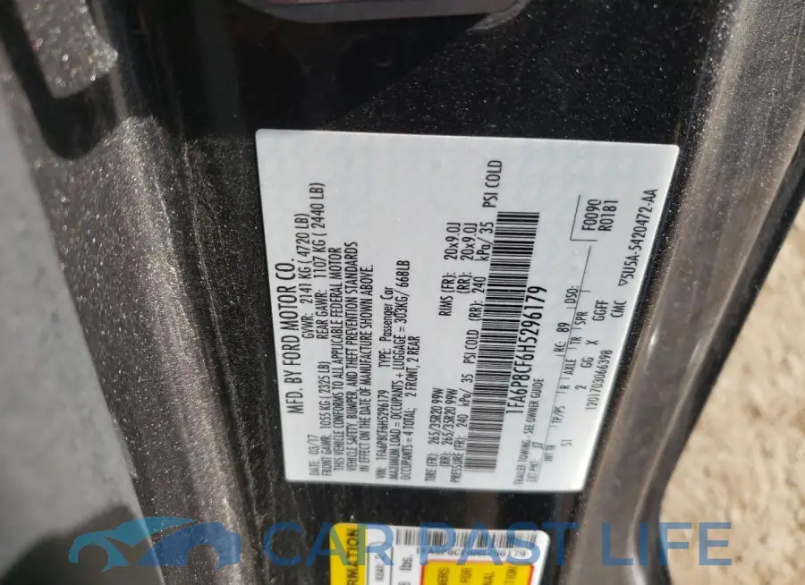 1FA6P8CF6H5296179# 12