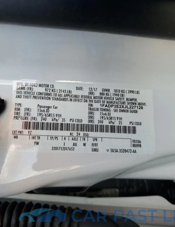 1FADP3E2XJL227128# 13