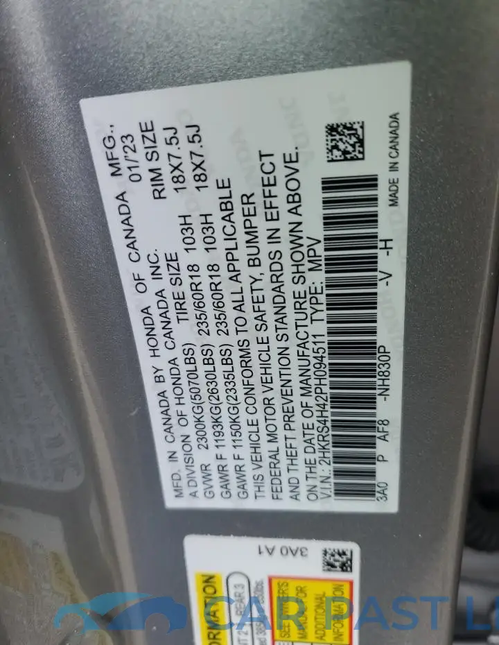 2HKRS4H42PH426771# 13