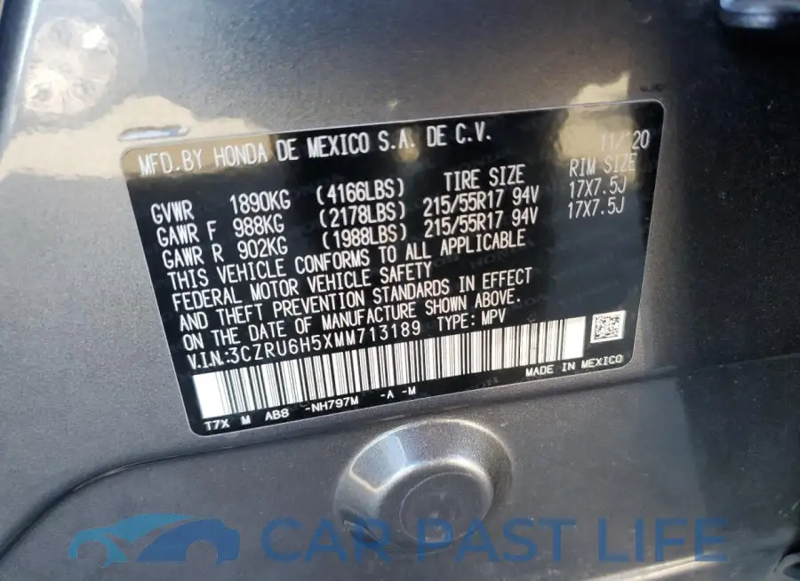 3CZRU6H5XMM713189# 13