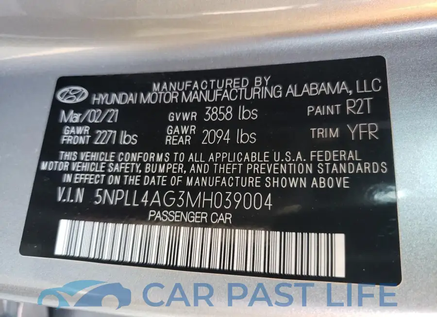 5NPLL4AG3MH039004# 12