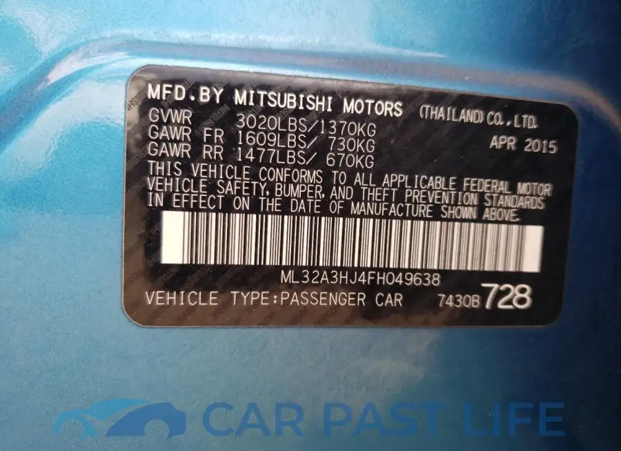ML32A3HJ4FH049638# 12
