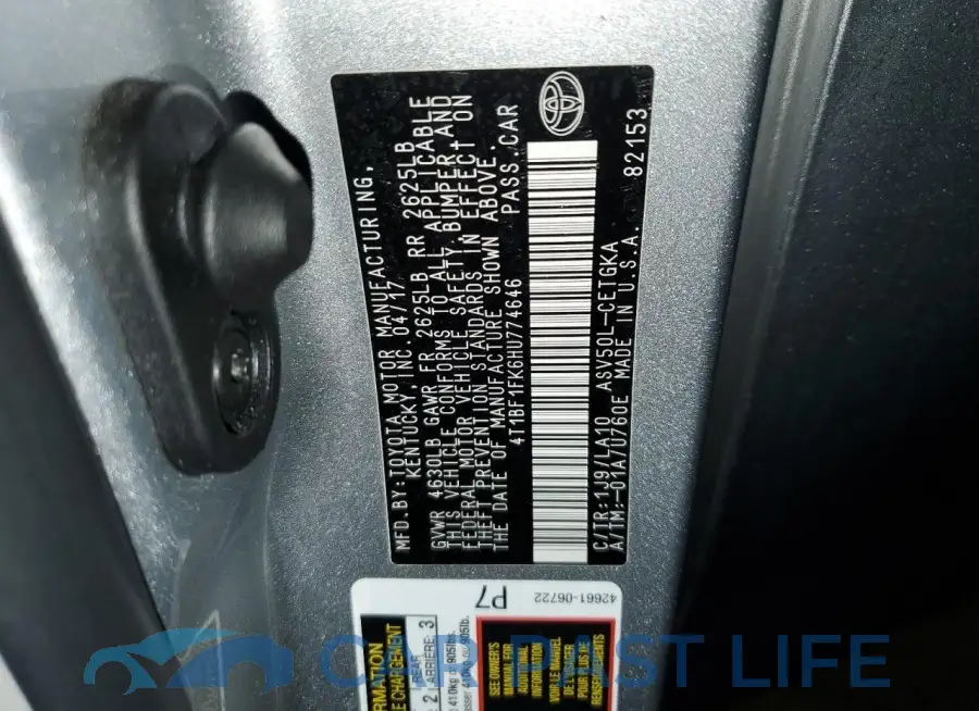 4T1BF1FK6HU774646# 13