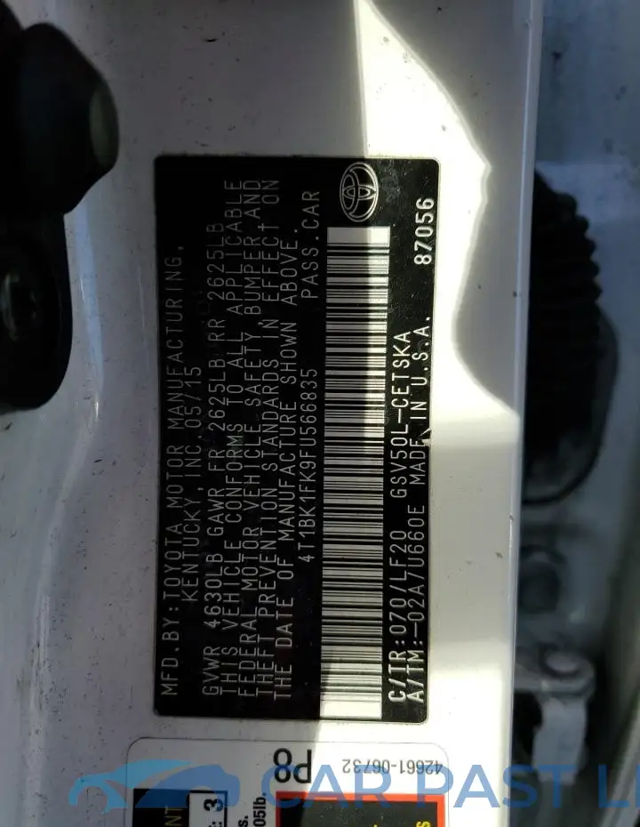 4T1BK1FK9FU566835# 12