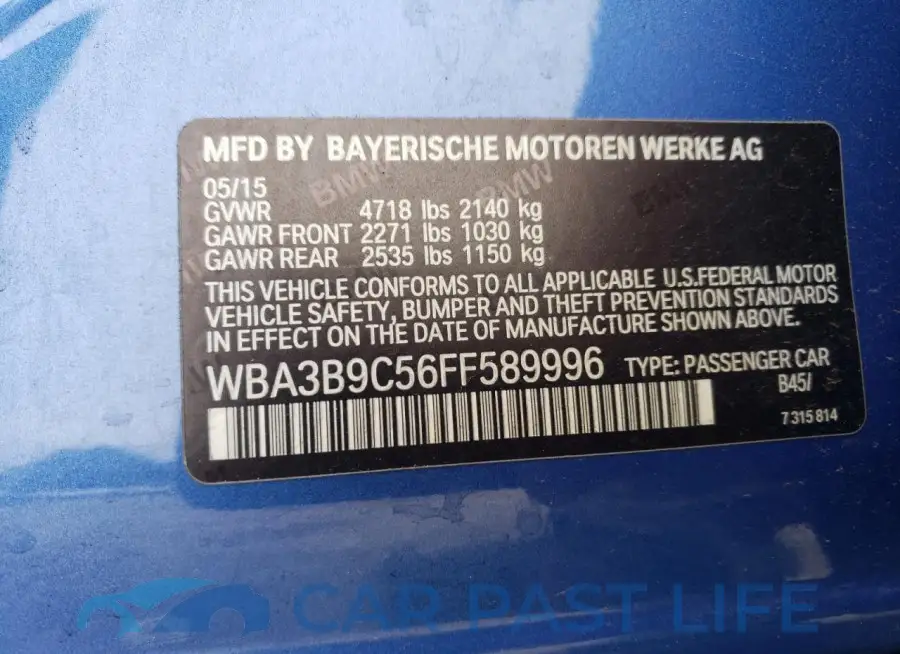 WBA3B9C56FF589996# 12