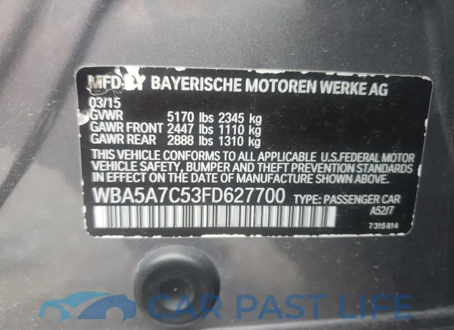 WBA5A7C53FD627700# 12