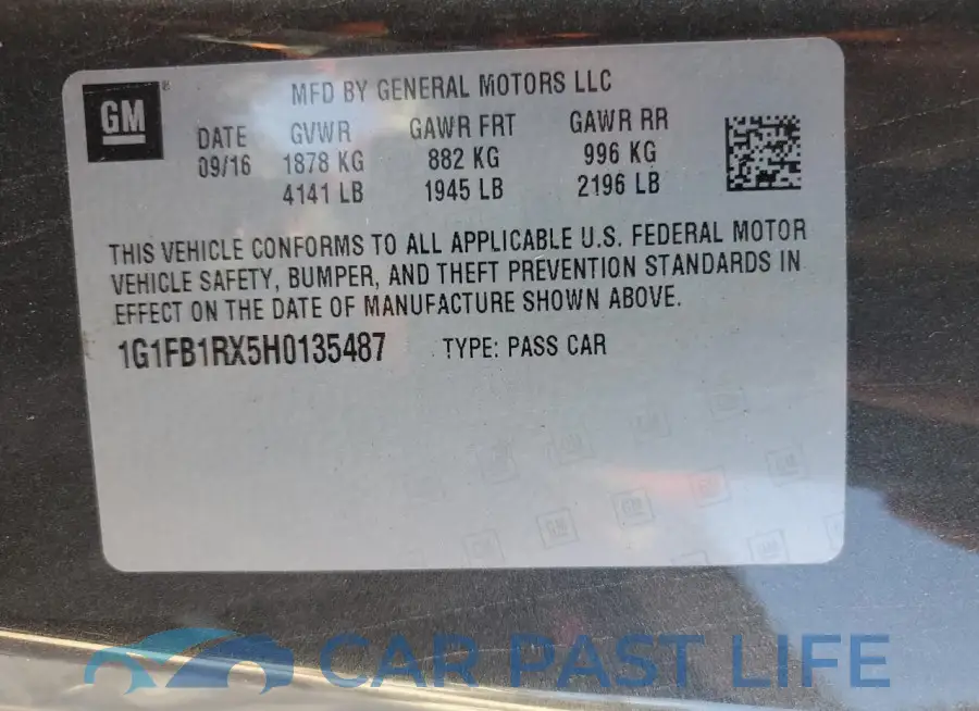1G1FB1RX5H0135487# 12