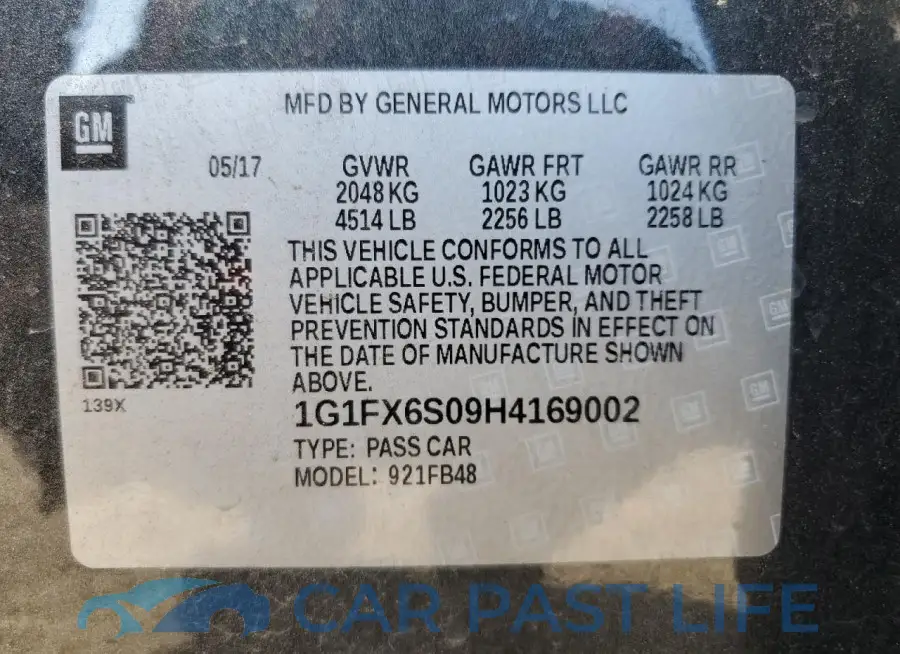 1G1FX6S09H4169002# 12