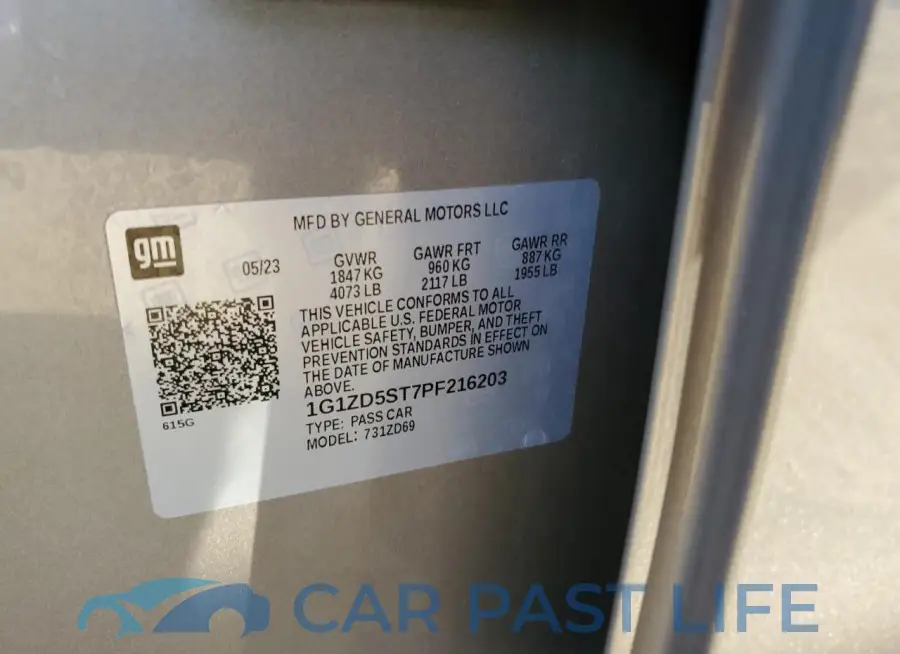 1G1ZD5ST7PF216203# 13