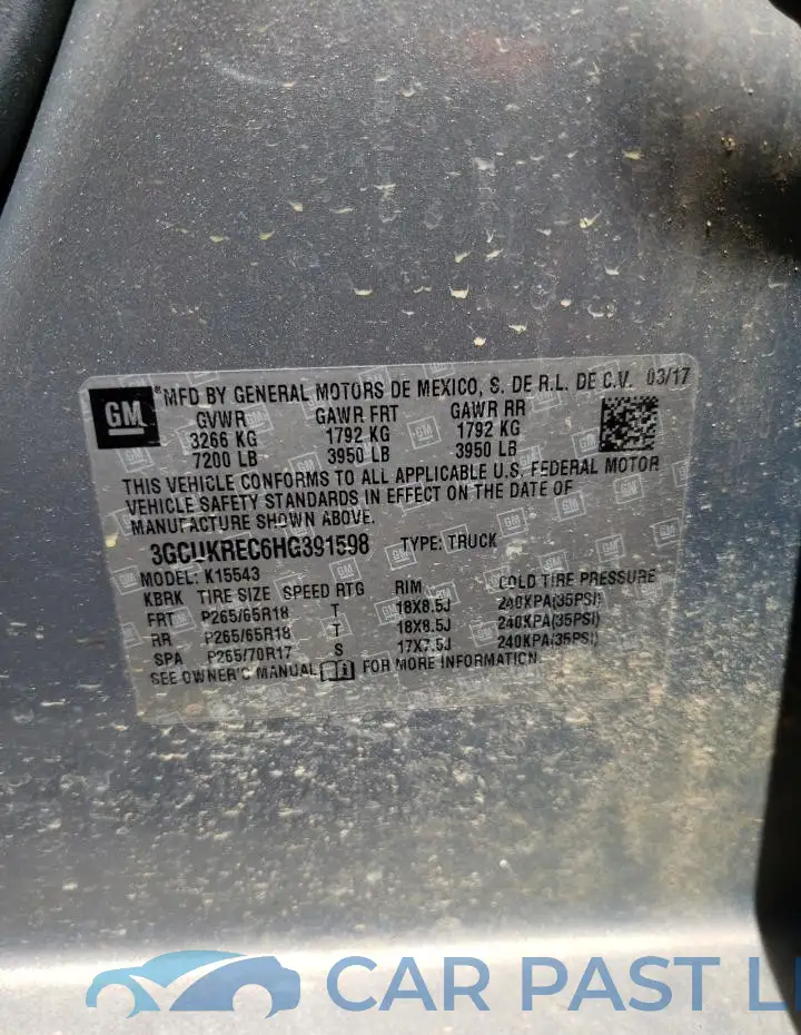 3GCUKREC6HG391598# 12