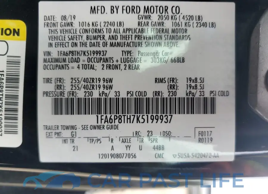 1FA6P8TH7K5199937# 12