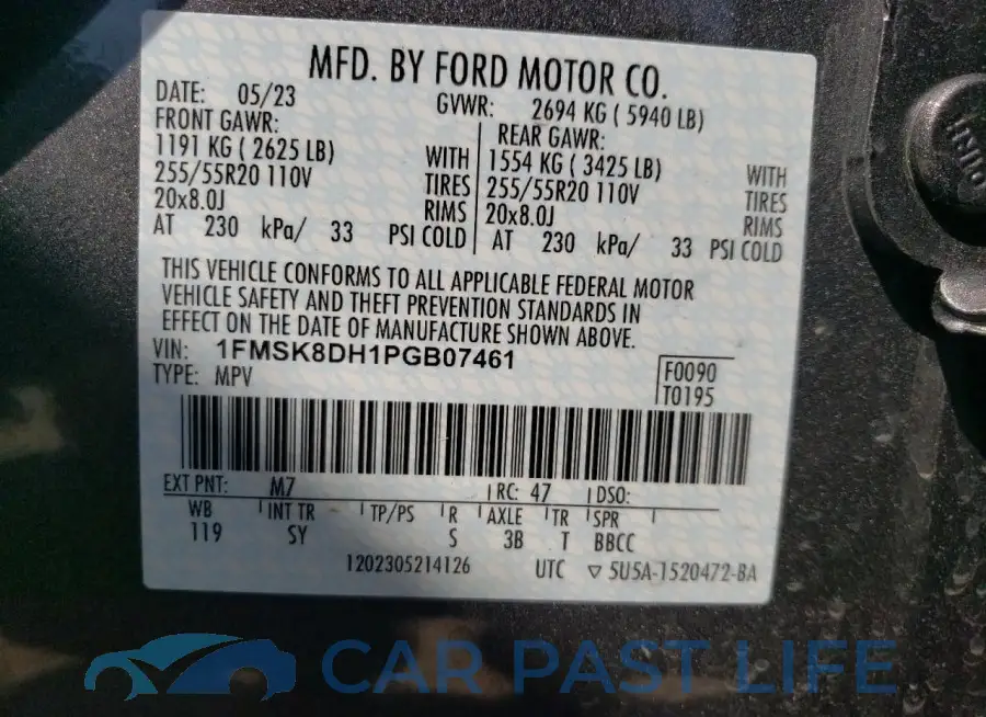 1FMSK8DH1PGB07461# 13