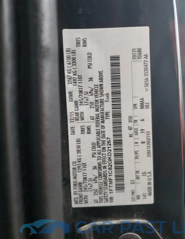 1FTMF1C82GKD21267# 12