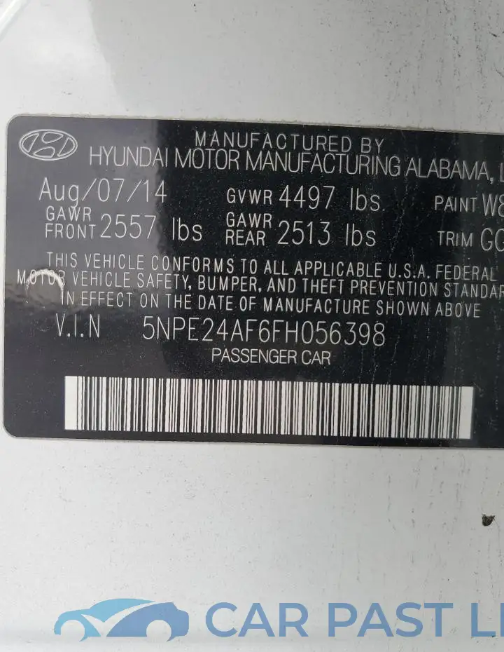 5NPE24AF6FH056398# 12