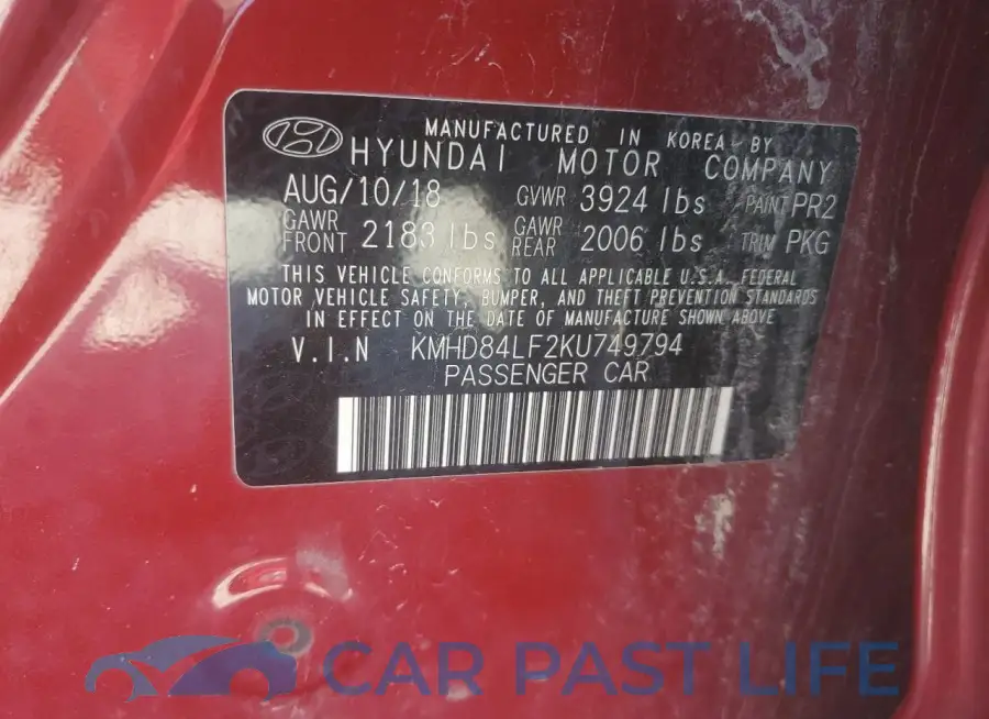 KMHD84LF2KU749794# 12