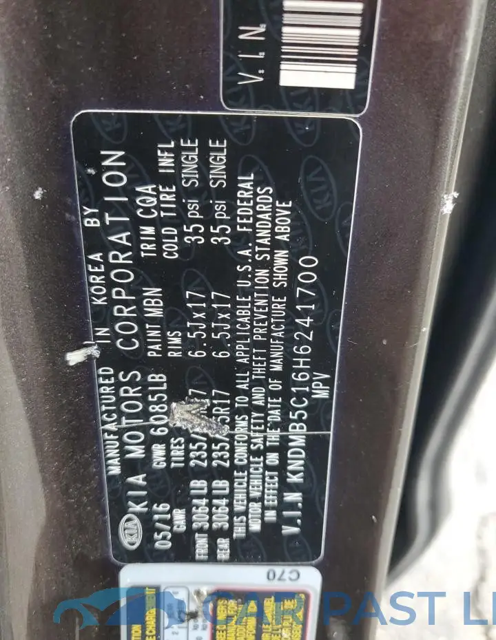 KNDMB5C16H6241700# 13