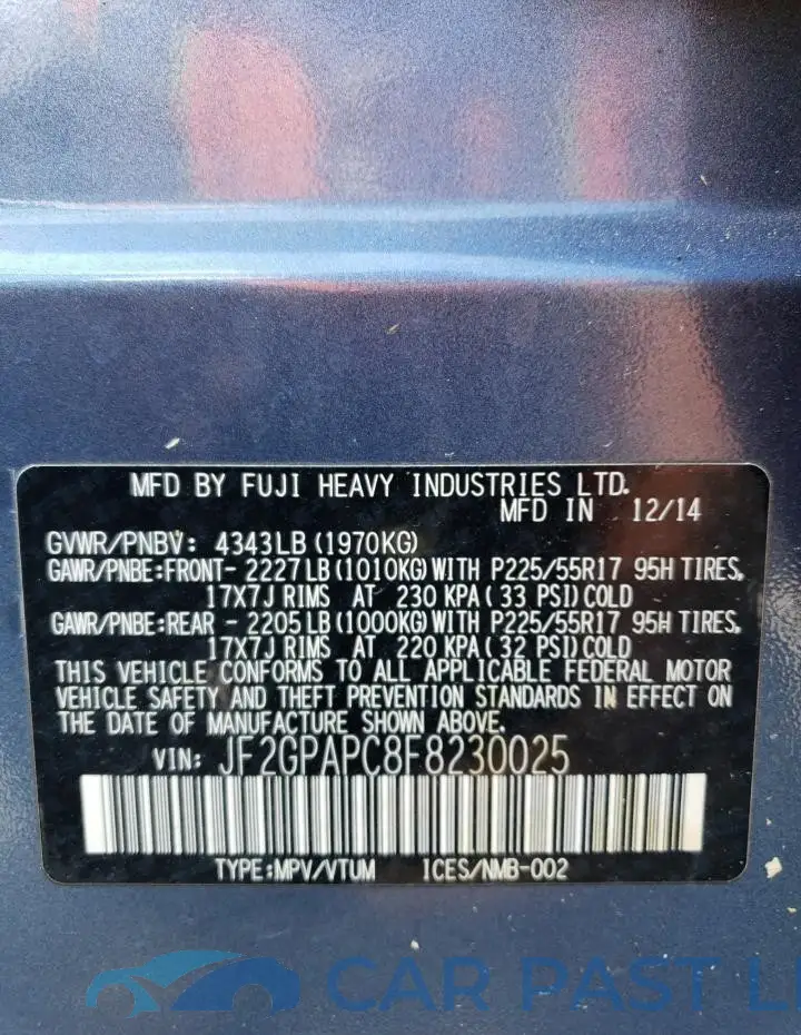 JF2GPAPC8F8230025# 13