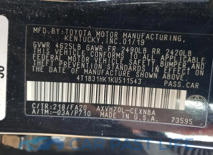 4T1B31HK1KU511543# 13