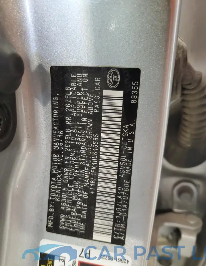 4T1BF1FK1HU616585# 12