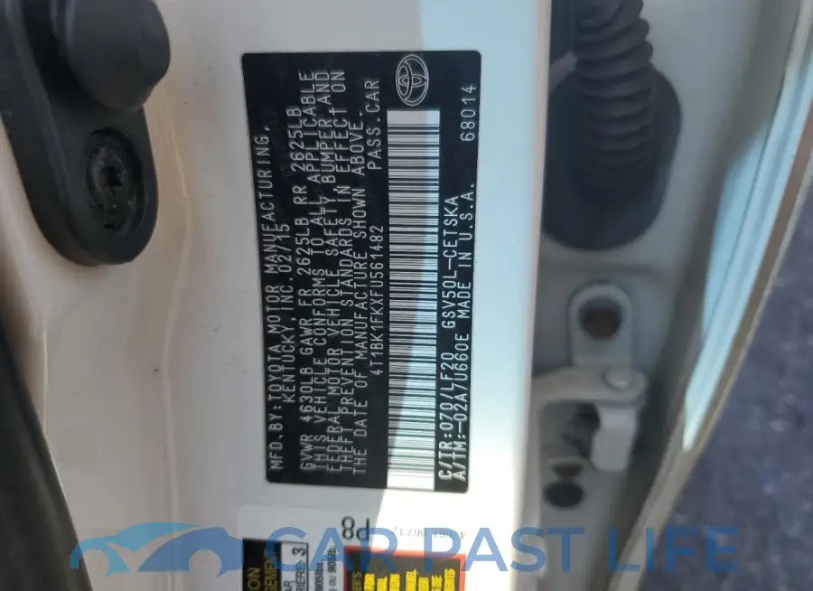 4T1BK1FKXFU561482# 12