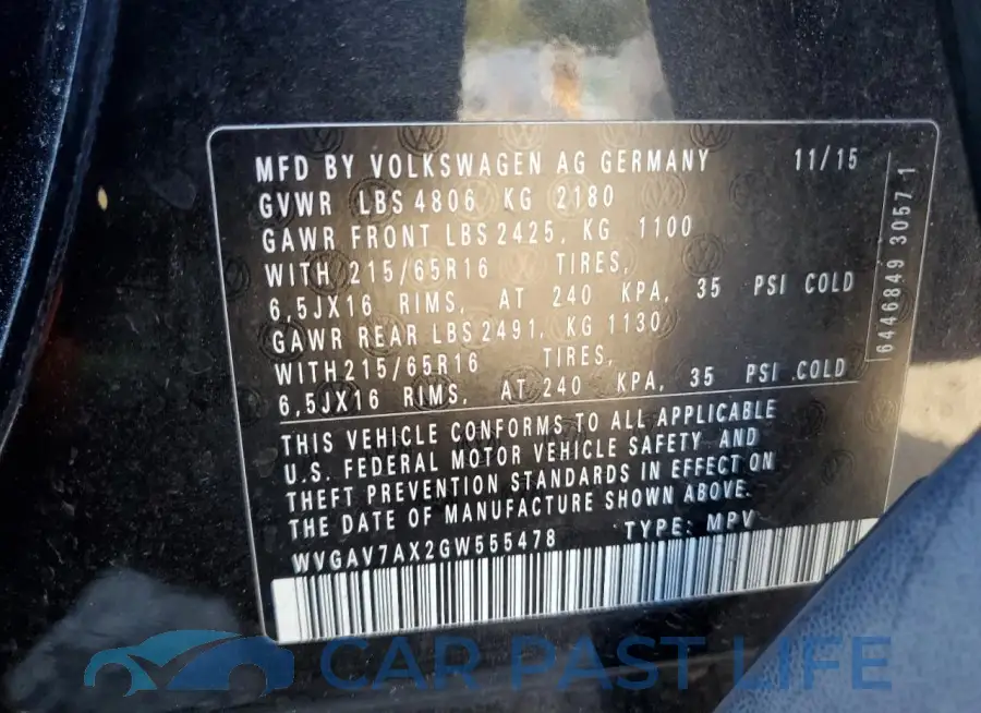 WVGAV7AX2GW555478# 14