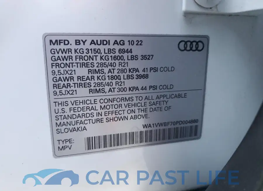 WA1VWBF70PD004860# 13
