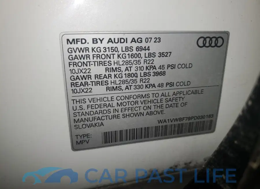 WA1VWBF79PD030163# 13