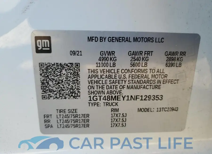 1GT48MEY1NF129353# 10