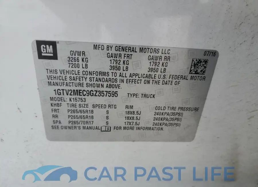 1GTV2MEC9GZ357595# 12