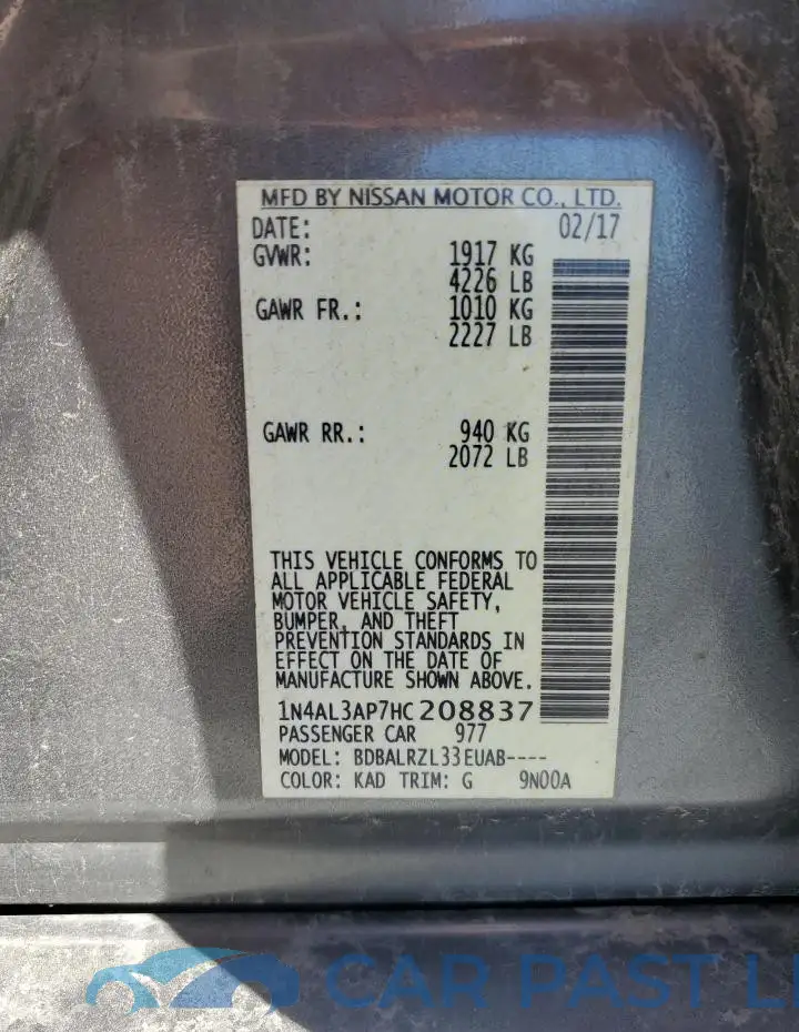 1N4AL3AP7HC208837# 12