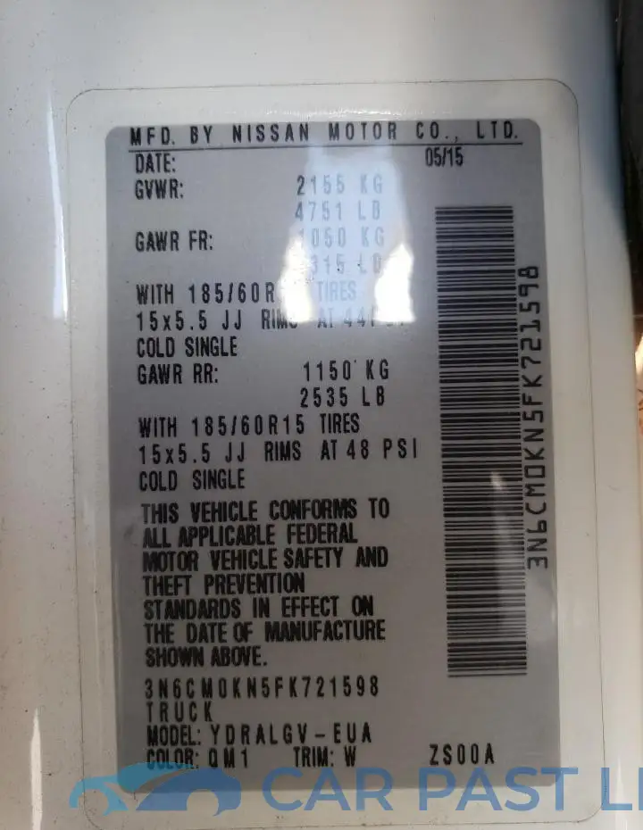3N6CM0KN5FK721598# 14