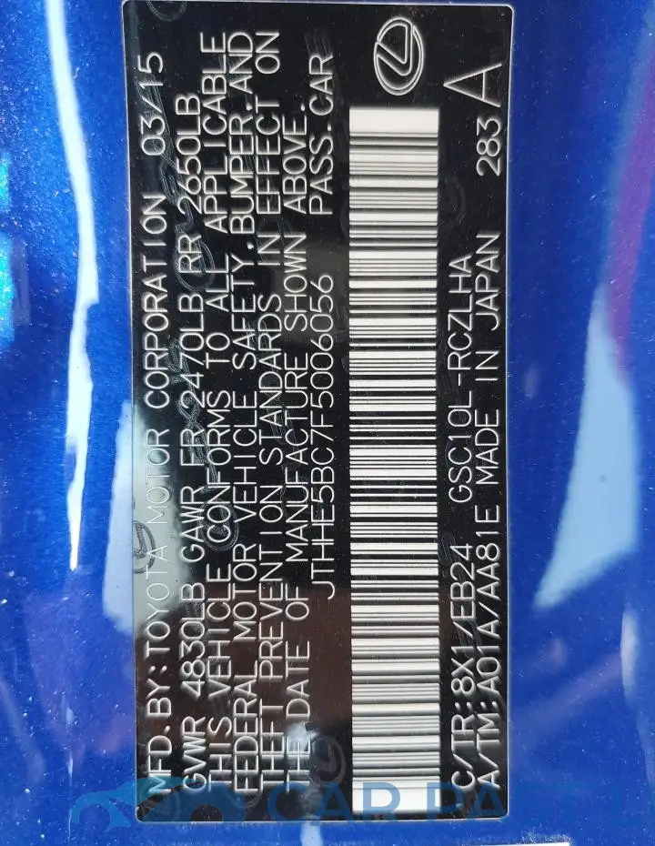 JTHHE5BC7F5006056# 12